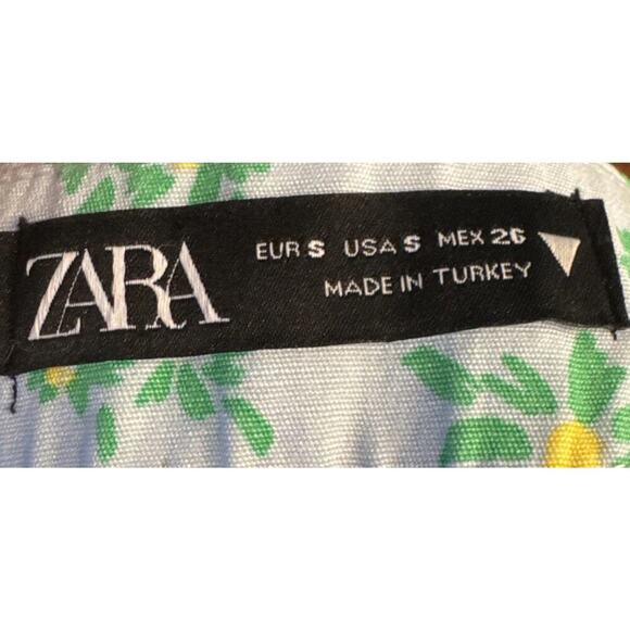 Zara Floral Mini Skort Women’s Small Blue Green Lined Blend Blogger Favorite - Picture 4 of 5